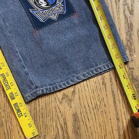 Unk Embroidered Basketball Patch Jeans NBA Team Logos Size 40 x 33 NWT Vtg Y2K - Picture 3 of 16
